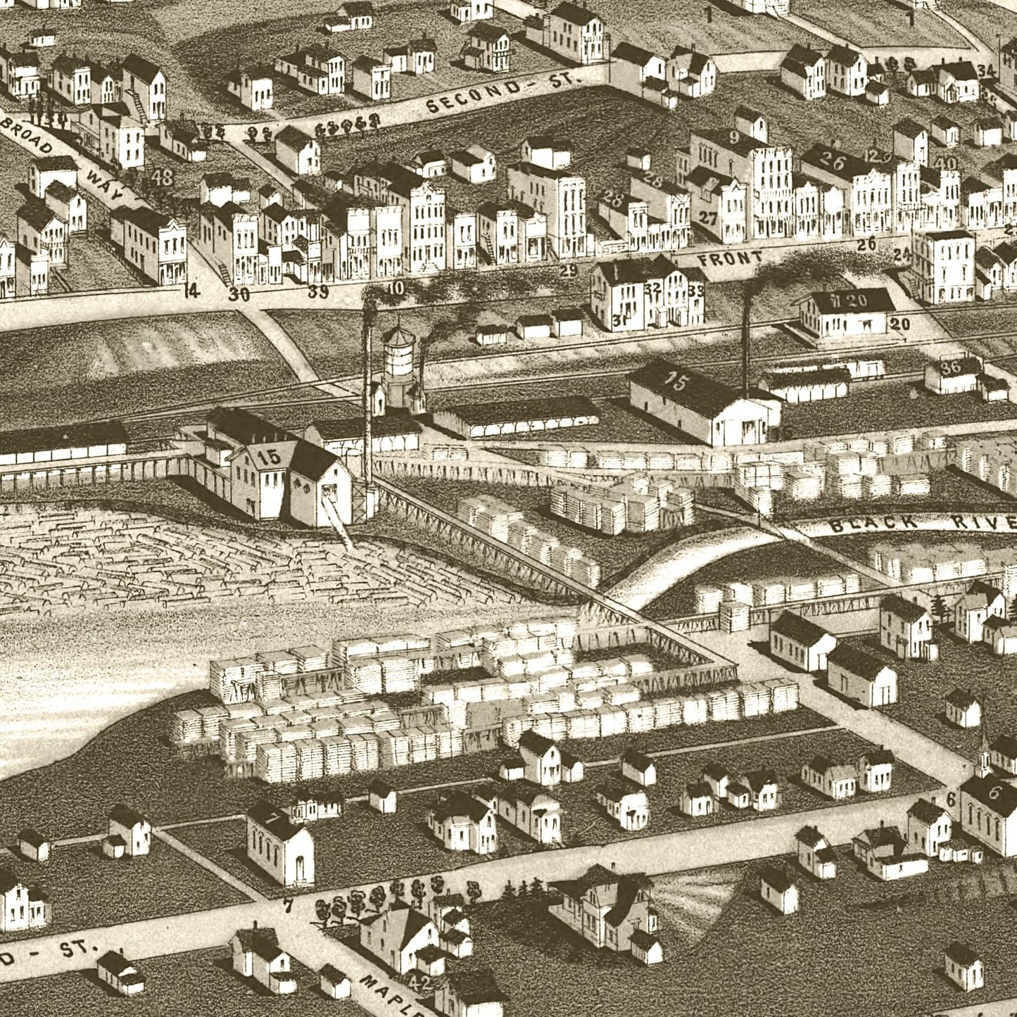 Vintage Map of Medford, Wisconsin 1885