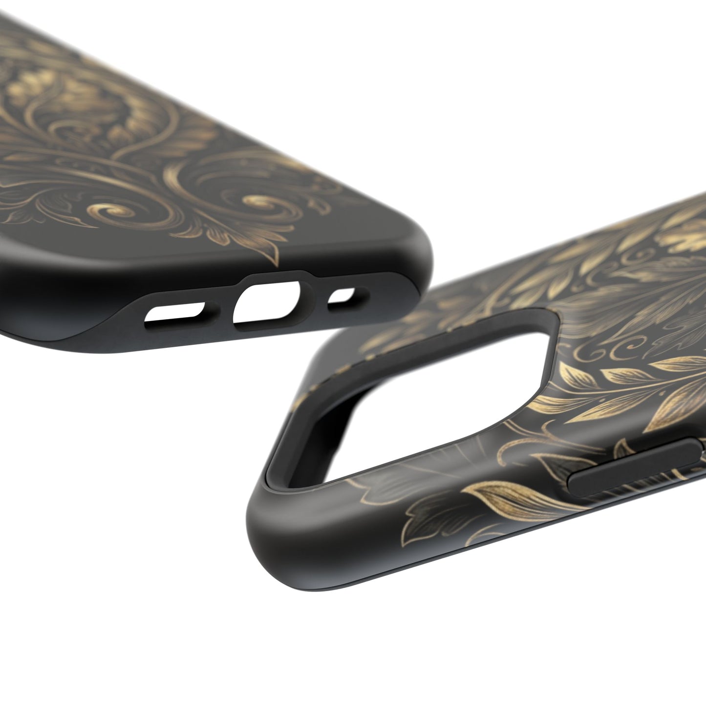 Baroque Gold Leaf Phone Case — Impact-Resistant Protective Cover