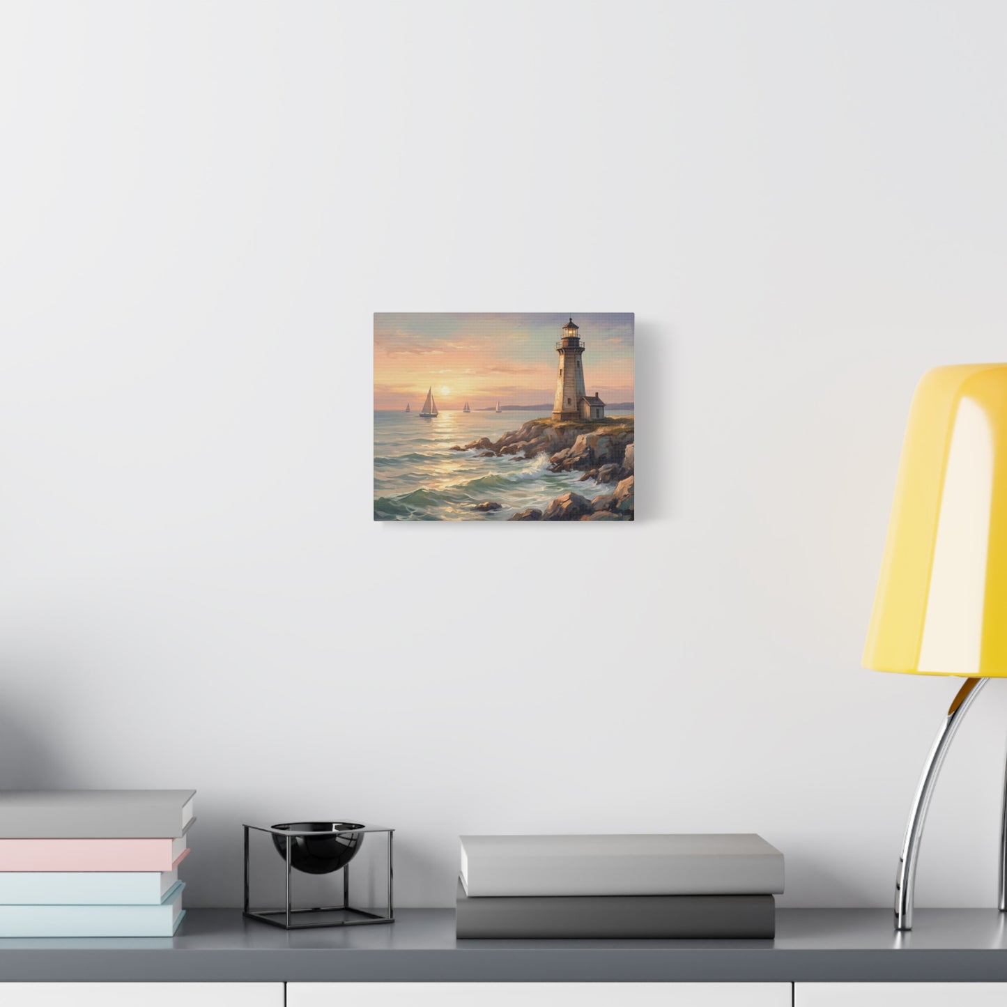 Seaside Lighthouse Sunset Canvas Print