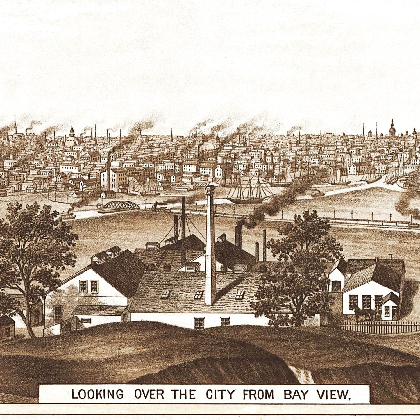 Vintage Map of Milwaukee, Wisconsin 1882