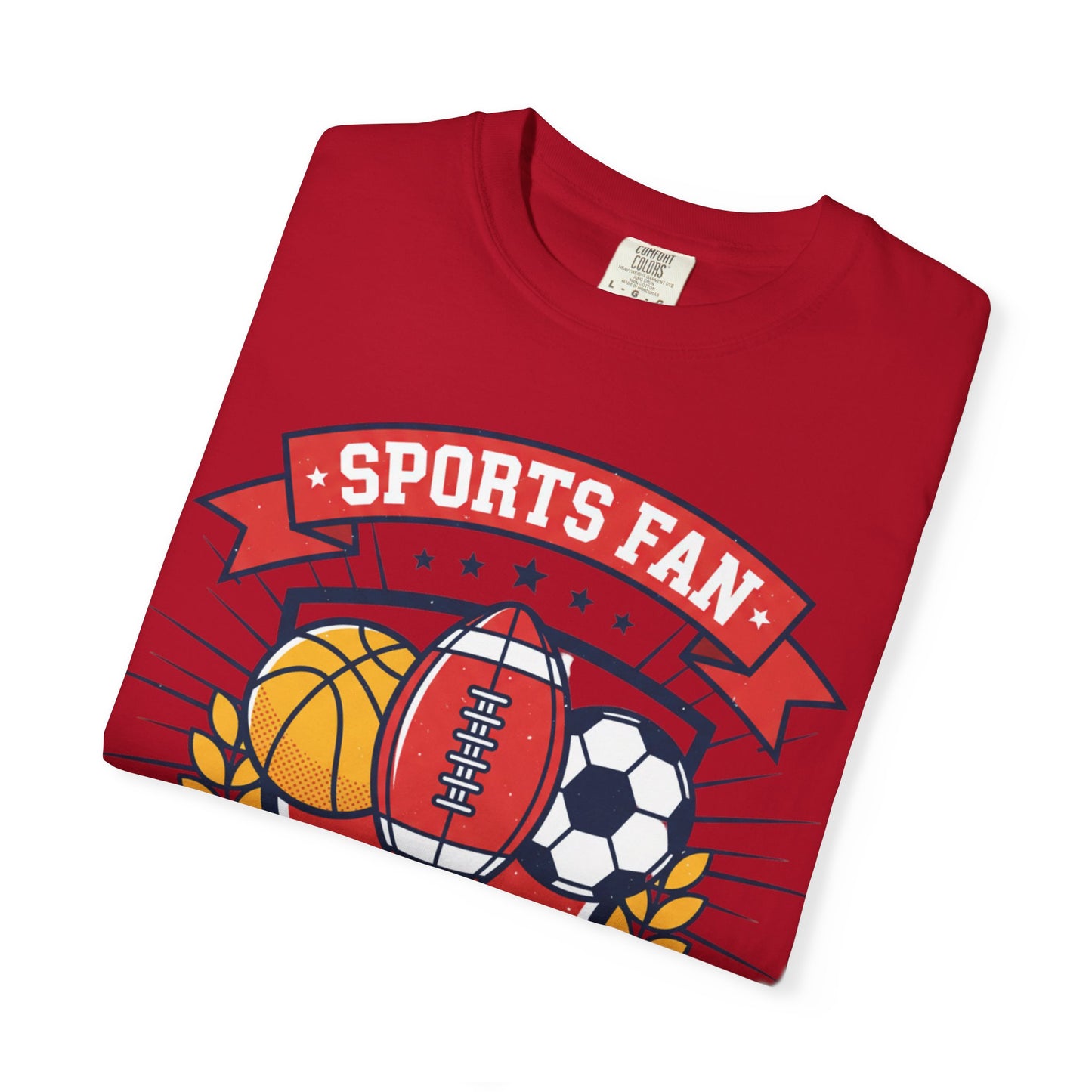 Sports Fan emblem T-shirt | Football Basketball Soccer Baseball