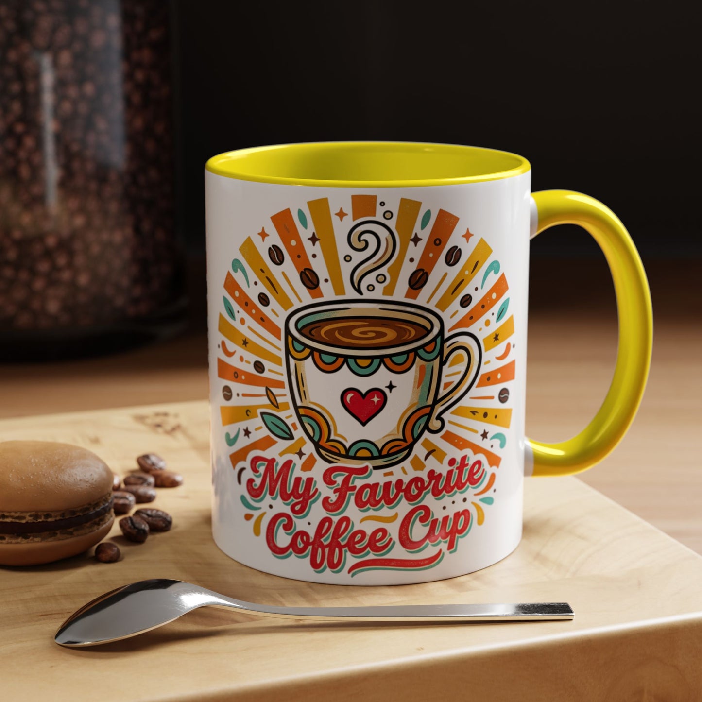 My Favorite Coffee Cup Accent Mug — Colorful Ceramic Coffee Mug (11/15oz)