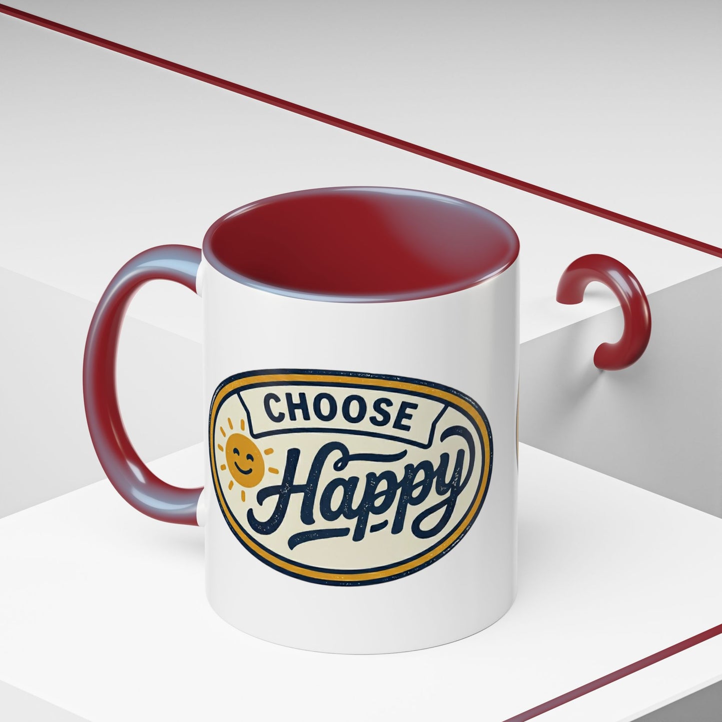 Choose Happy Coffee Mug — Inspirational Ceramic Accent Mug (11/15oz)