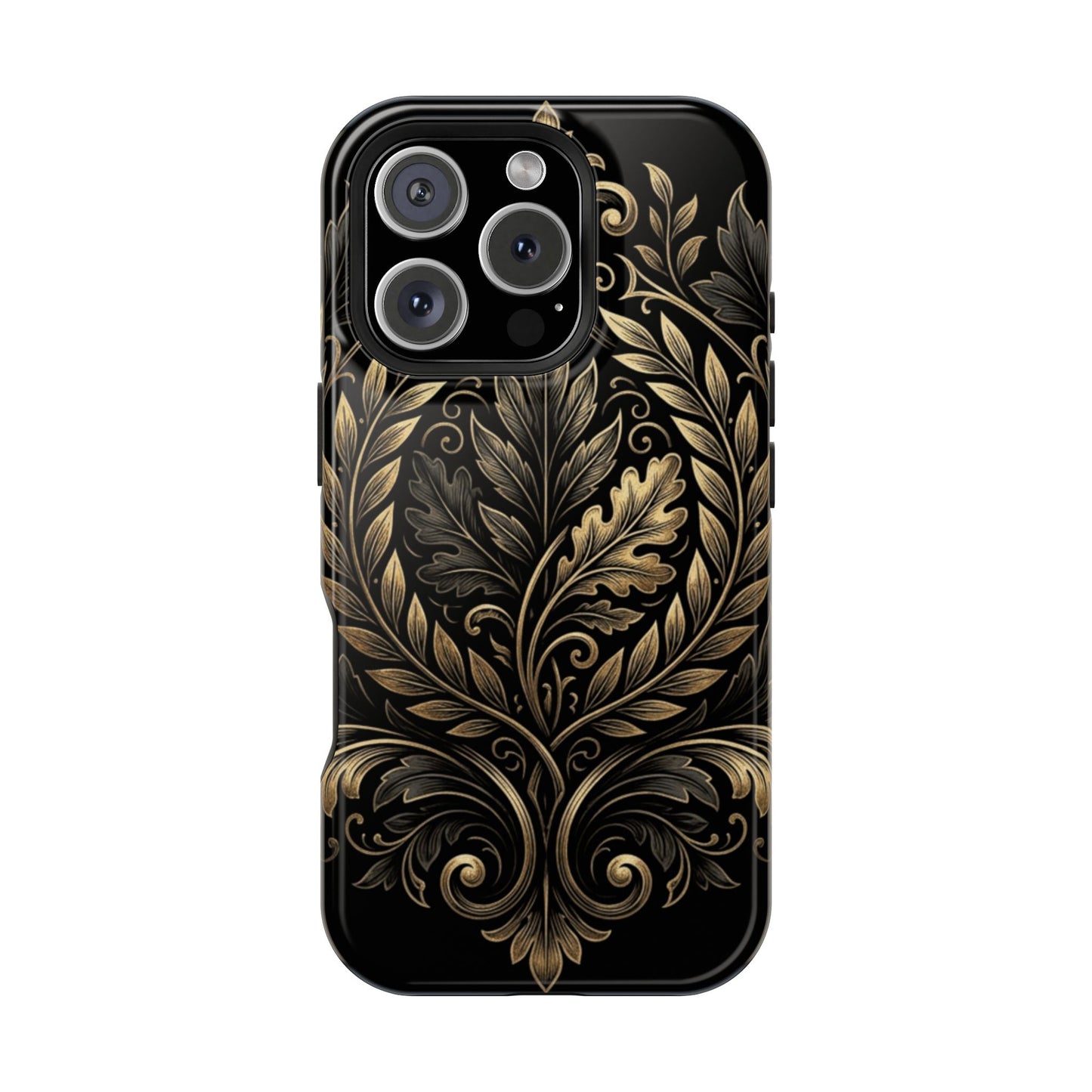 Baroque Gold Leaf Phone Case — Impact-Resistant Protective Cover