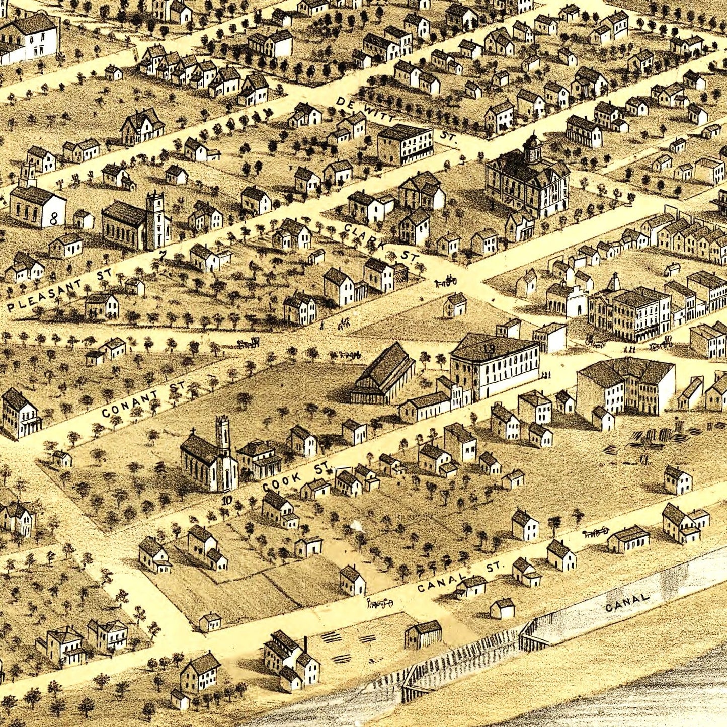 Vintage Map of Portage, Wisconsin 1868