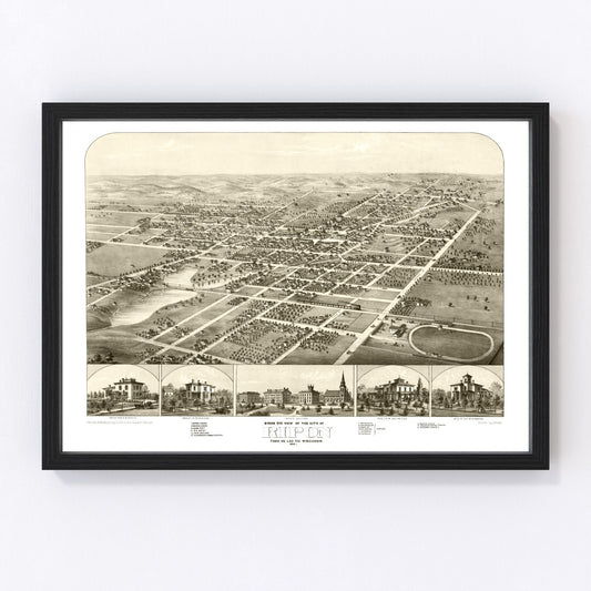 Vintage Map of Ripon, Wisconsin 1867