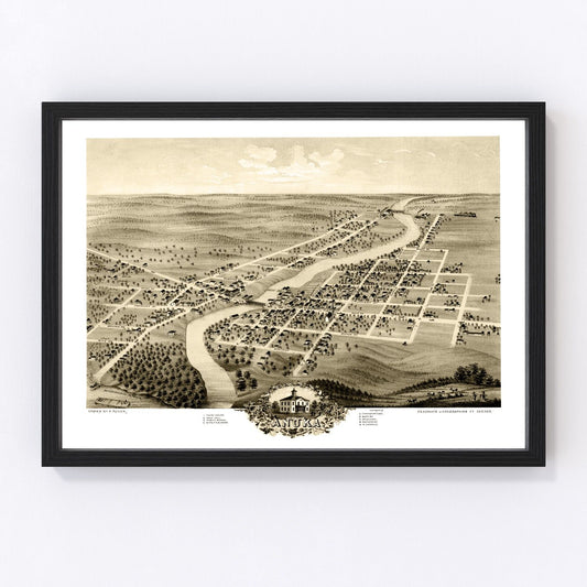 Vintage Map of Anoka, Minnesota 1869