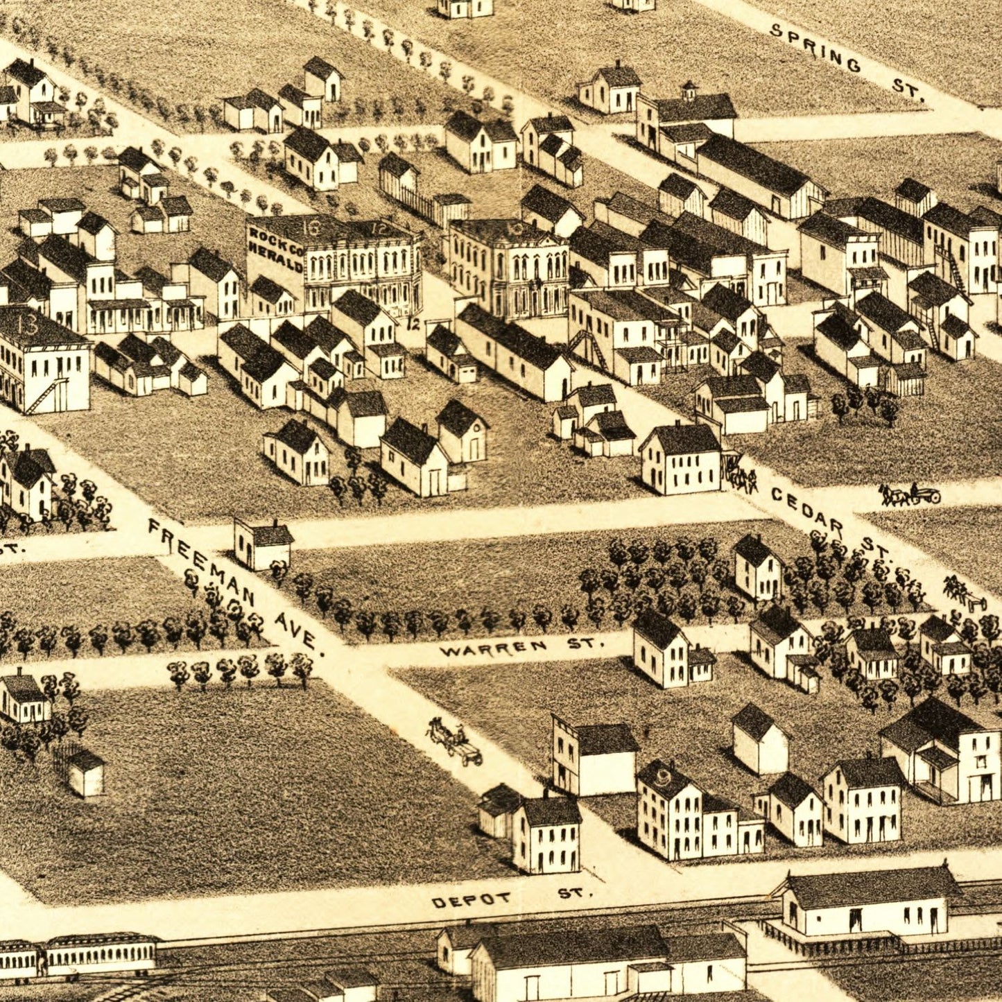 Vintage Map of Luverne, Minnesota 1883