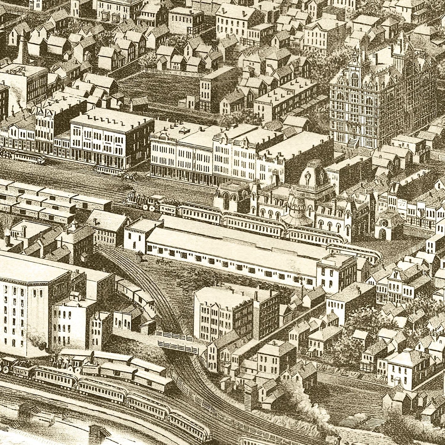Vintage Map of Minneapolis, Minnesota 1885
