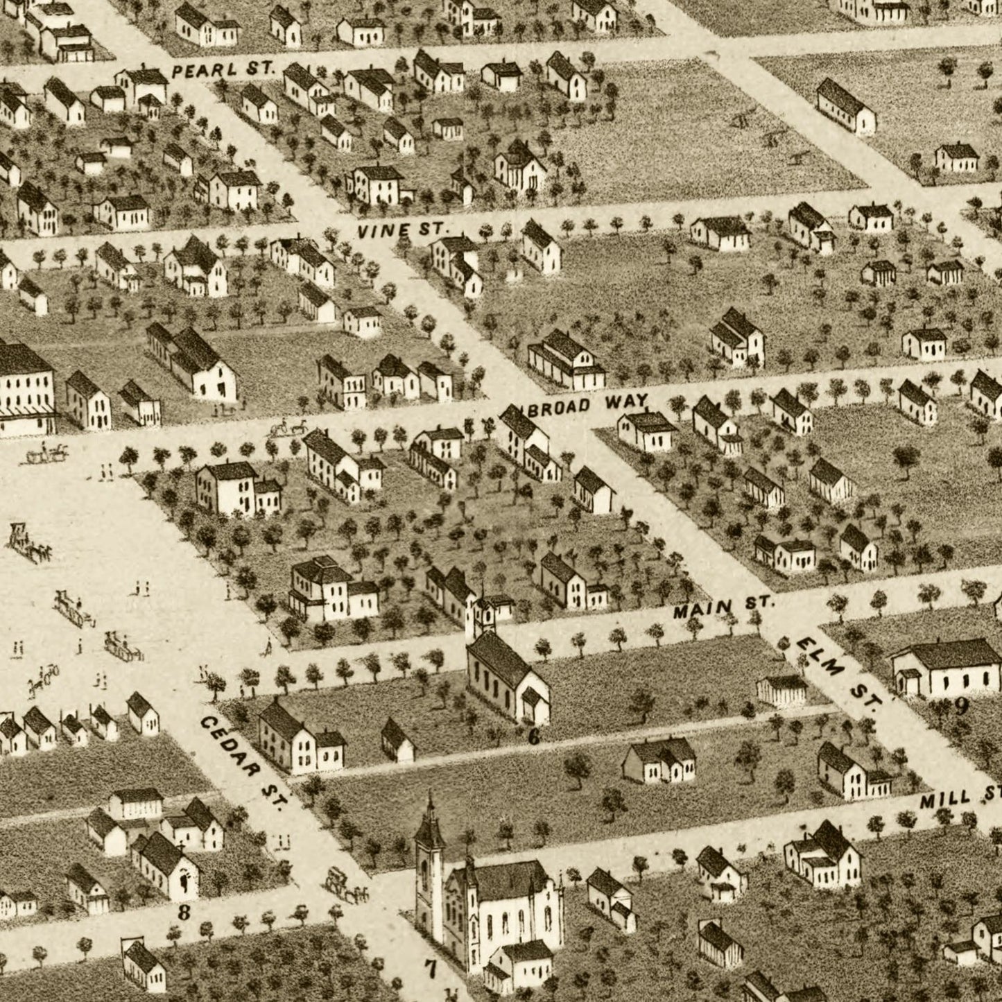 Vintage Map of Owatonna, Minnesota 1870