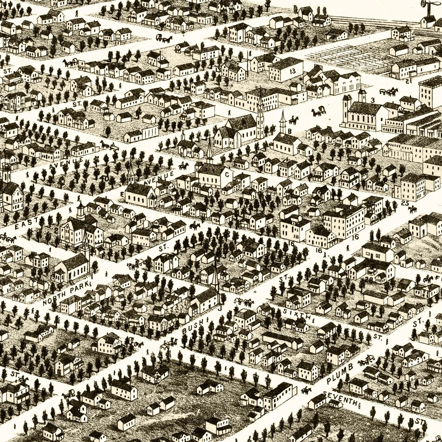 Vintage Map of Red Wing, Minnesota 1880