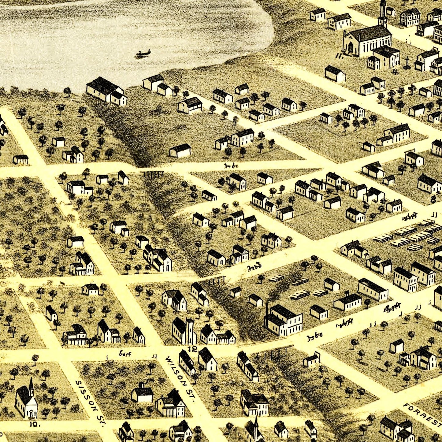 Vintage Map of St. Cloud, Minnesota 1869