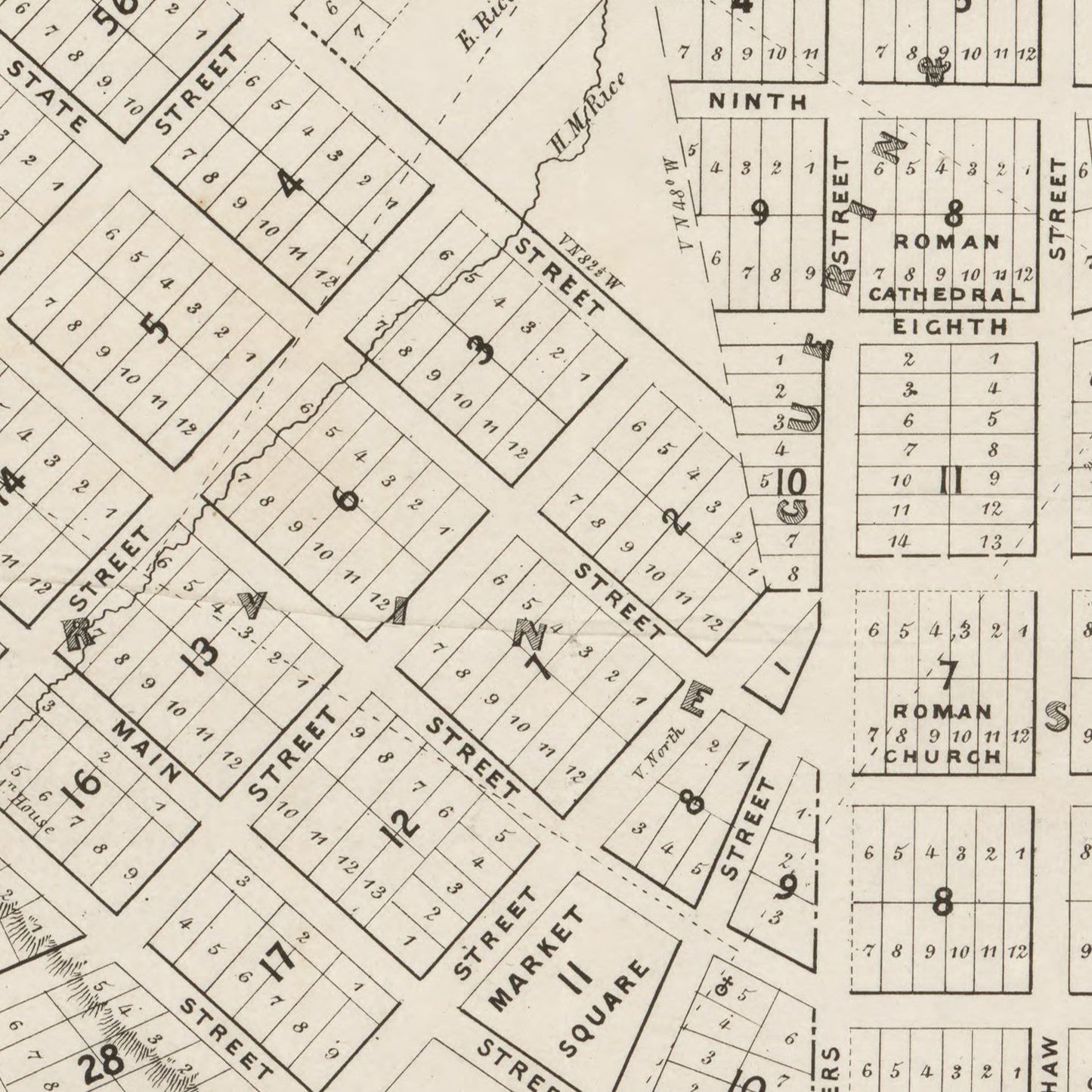 Vintage Map of St. Paul, Minnesota 1860
