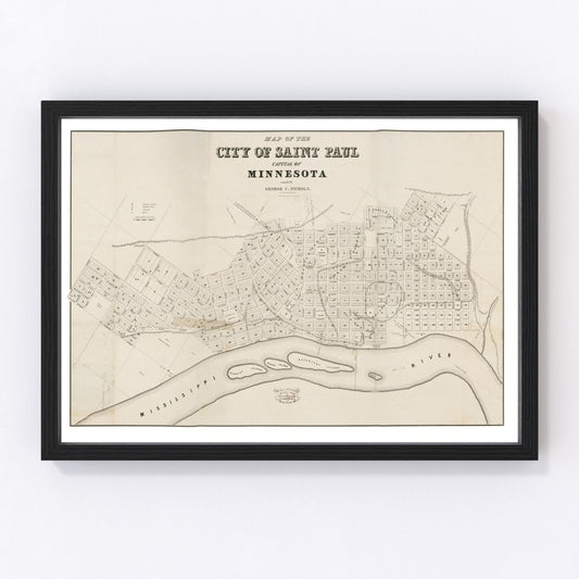 Vintage Map of St. Paul, Minnesota 1860