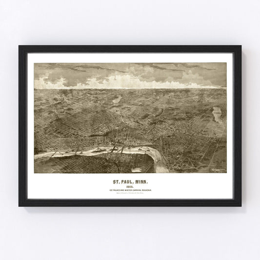 Vintage Map of St. Paul, Minnesota 1887