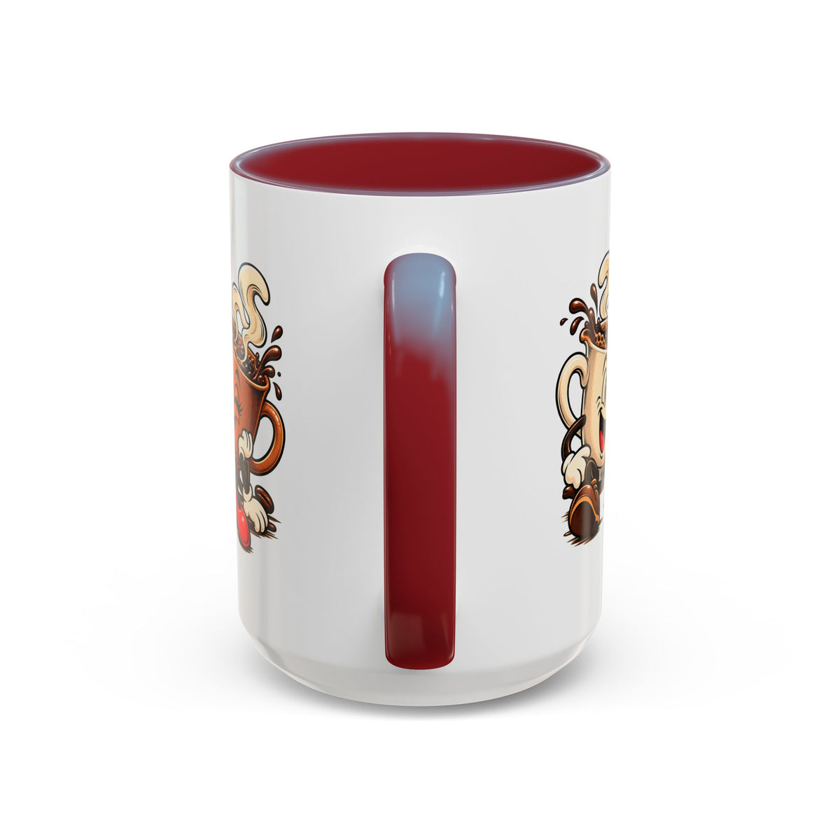 Coffee Cartoon Mug — Cute Dancing Coffee Cups Accent Mug