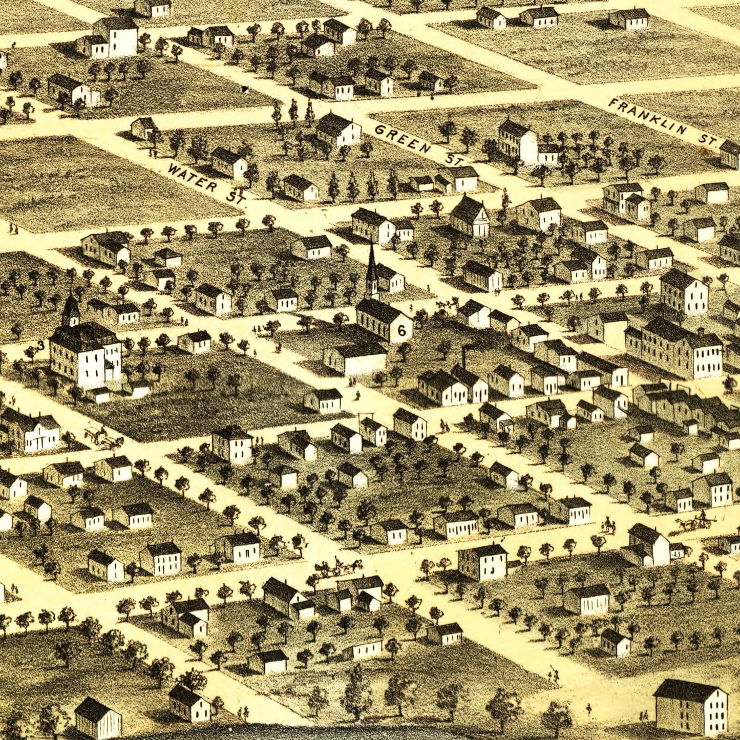 Vintage Map of Marengo, Iowa 1868