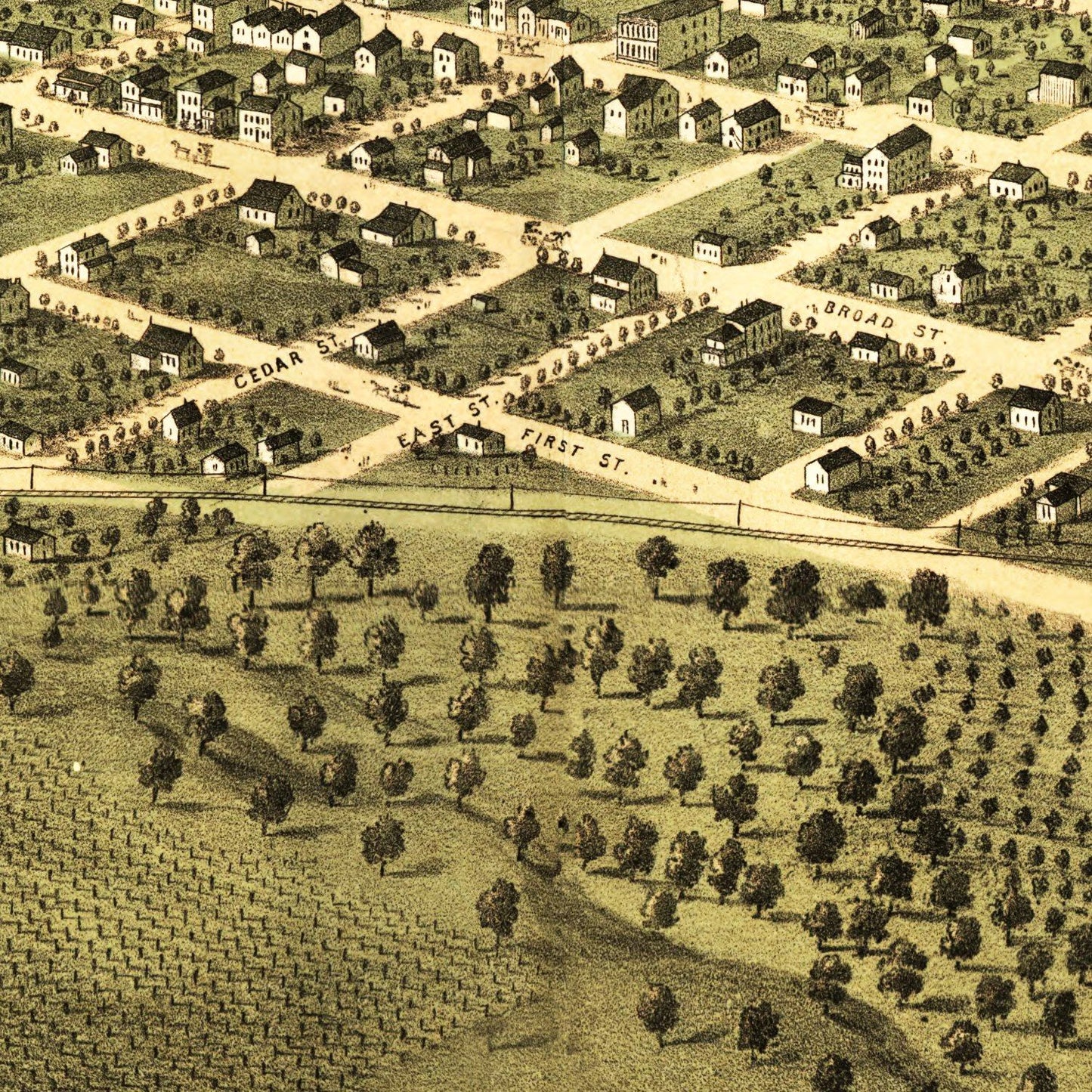 Vintage Map of Marion, Iowa 1868