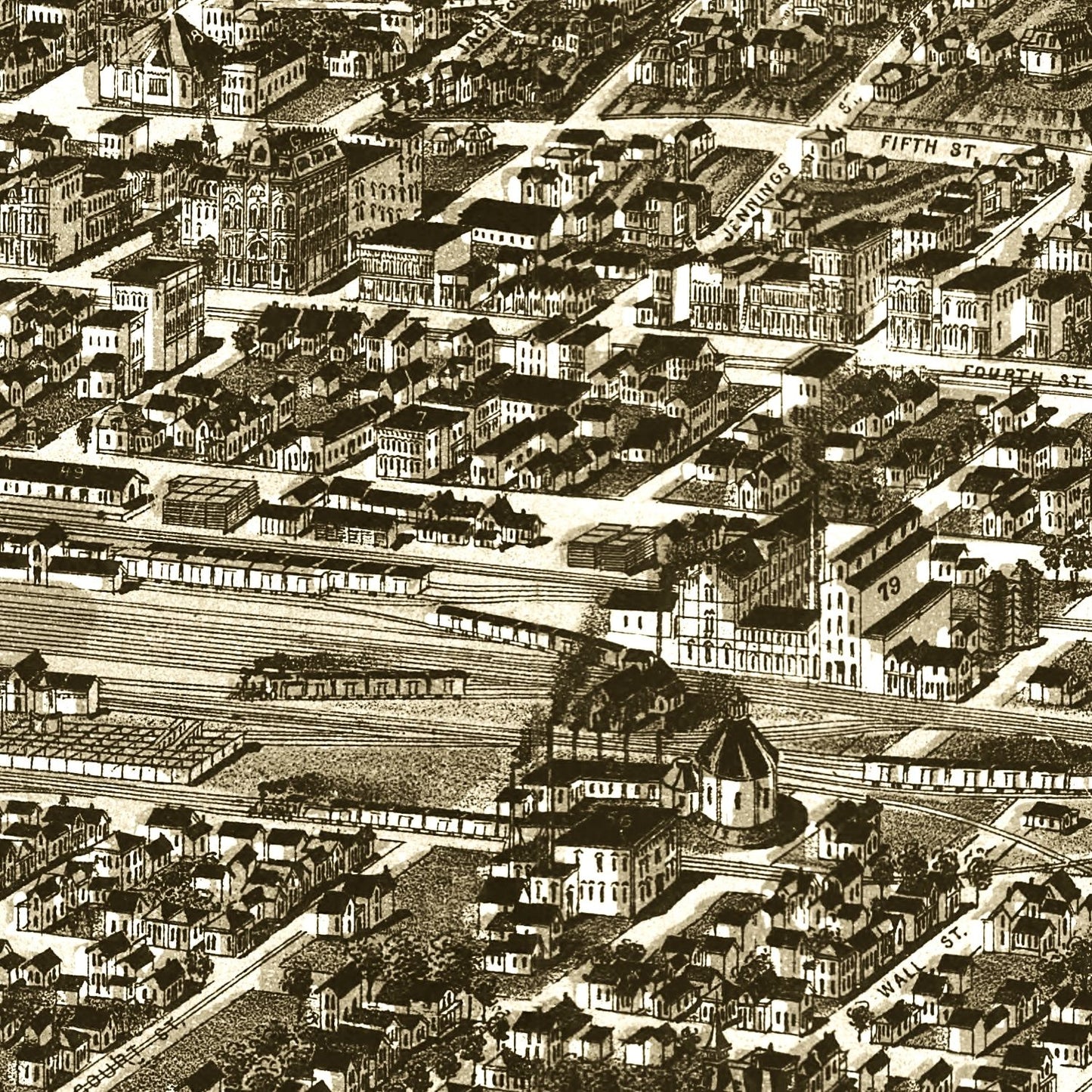 Vintage Map of Sioux City, Iowa 1888