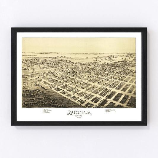 Vintage Map of Aurora, Missouri 1891