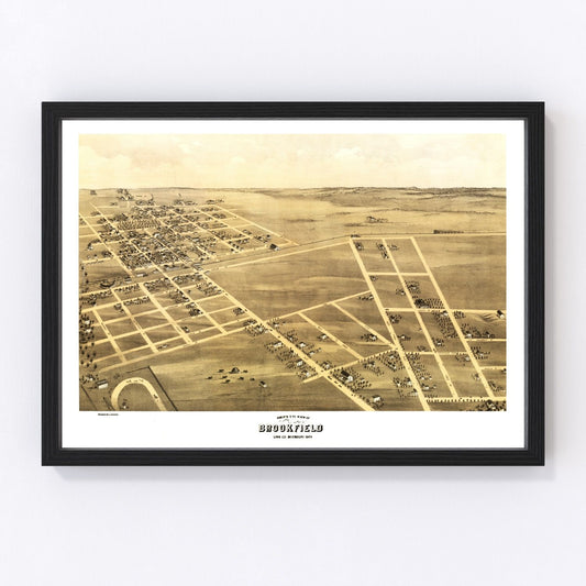 Vintage Map of Brookfield, Missouri 1869