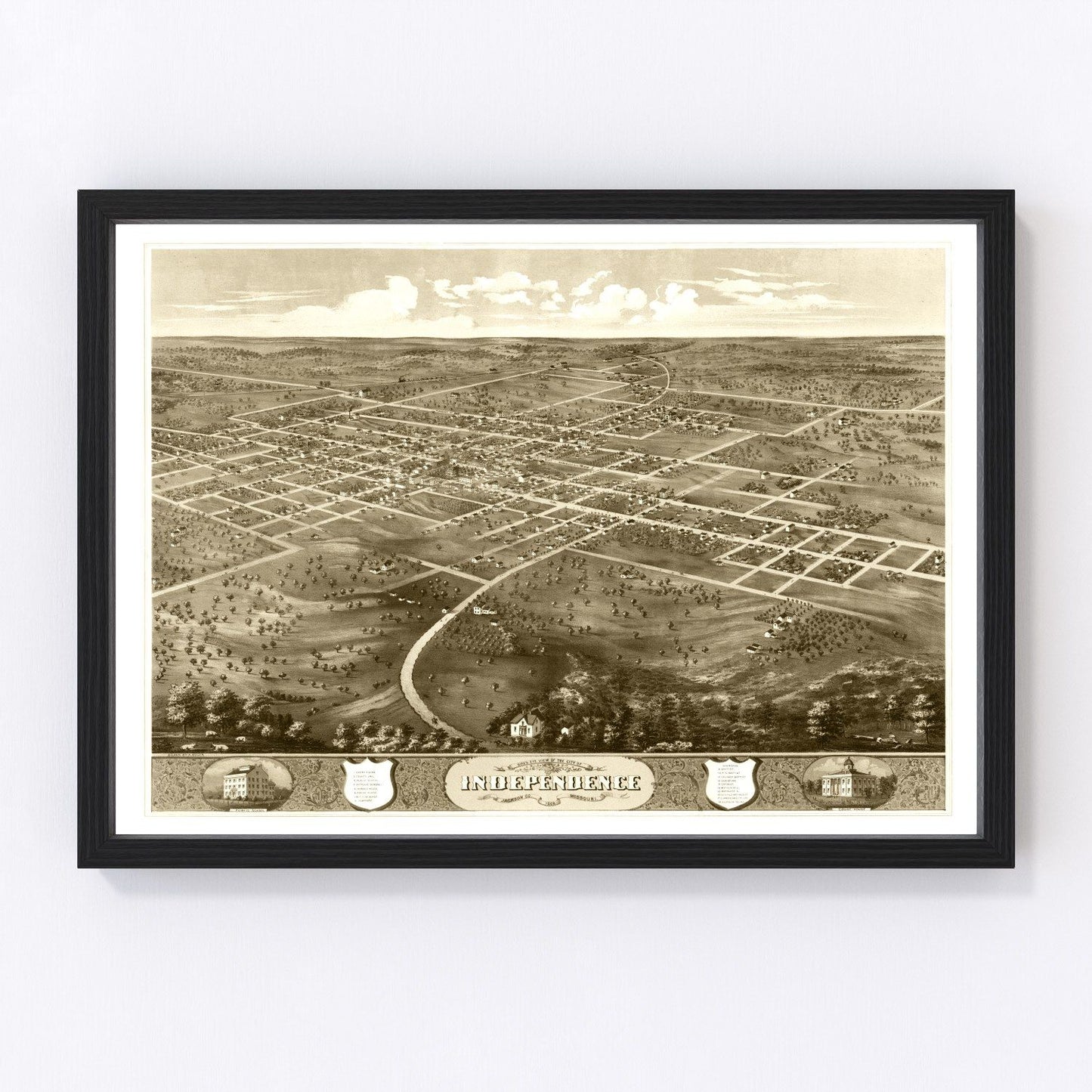 Vintage Map of Independence, Mississippi 1868