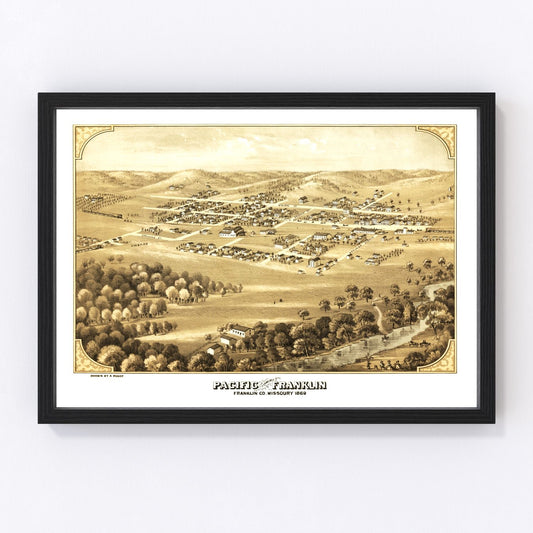 Vintage Map of Pacific, Missouri 1869
