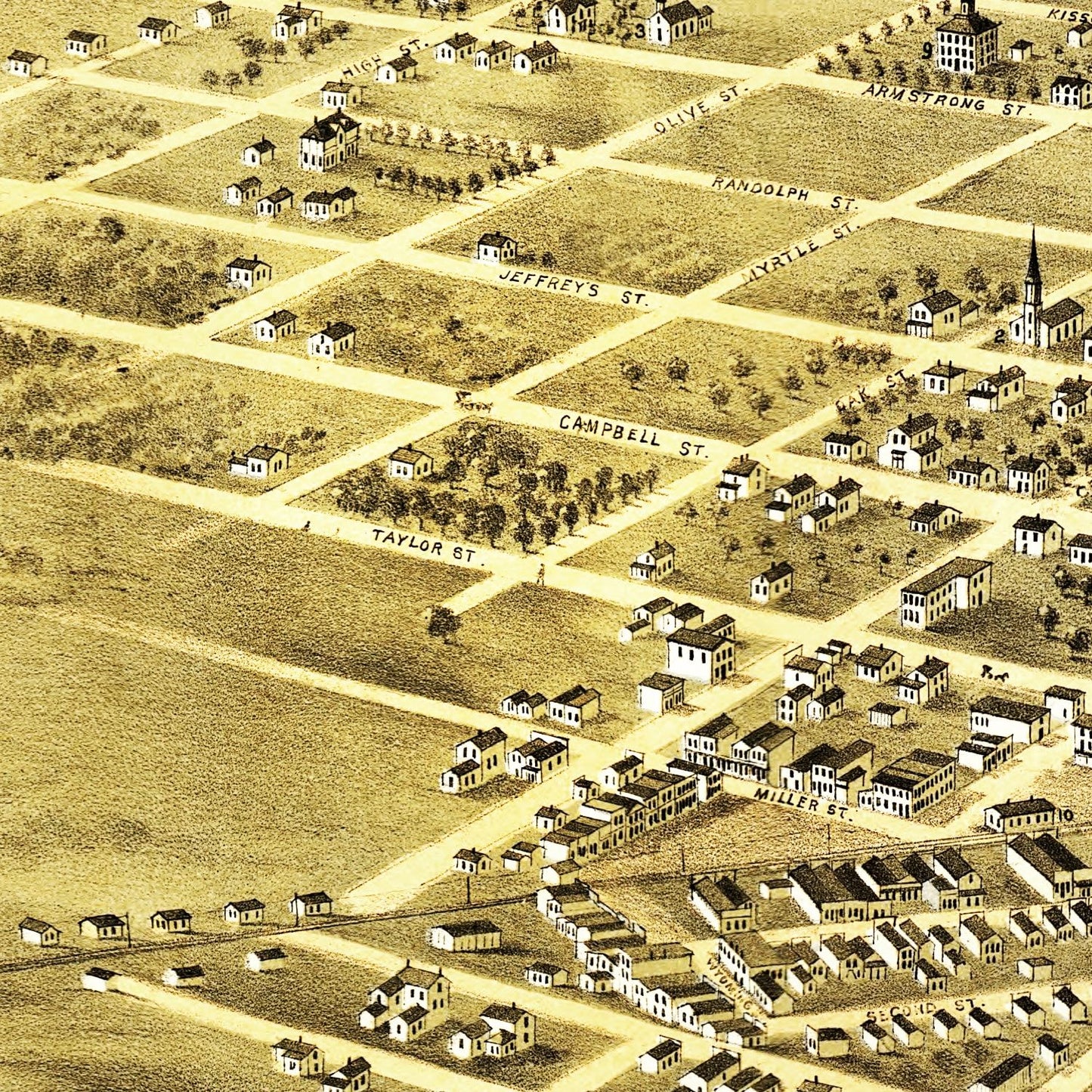 Vintage Map of Pleasant Hill, Missouri 1869
