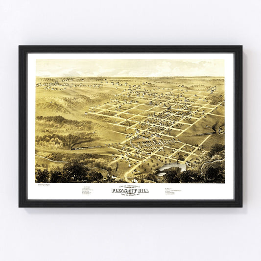 Vintage Map of Pleasant Hill, Missouri 1869