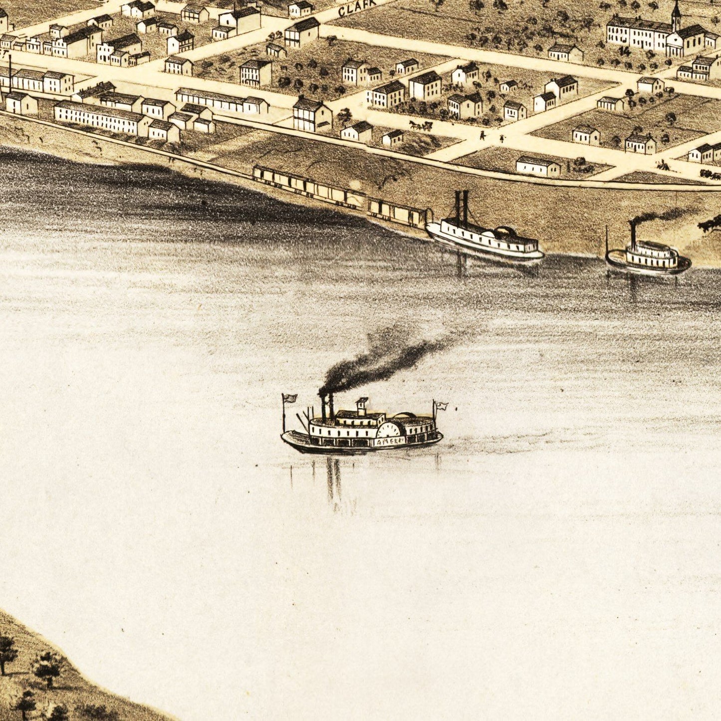 Vintage Map of St. Charles, Missouri 1869