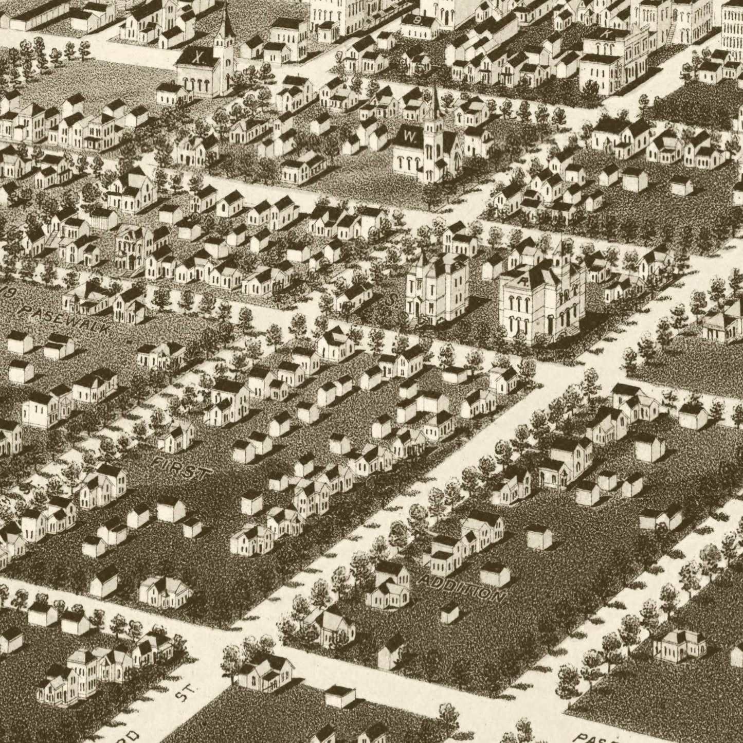 Vintage Map of Norfolk, Nebraska 1889