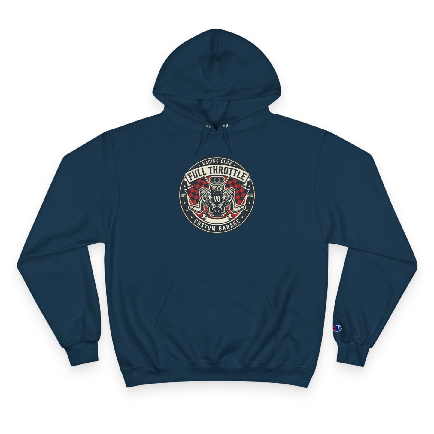 Full Throttle Champion Hoodie — Vintage Racing Graphic