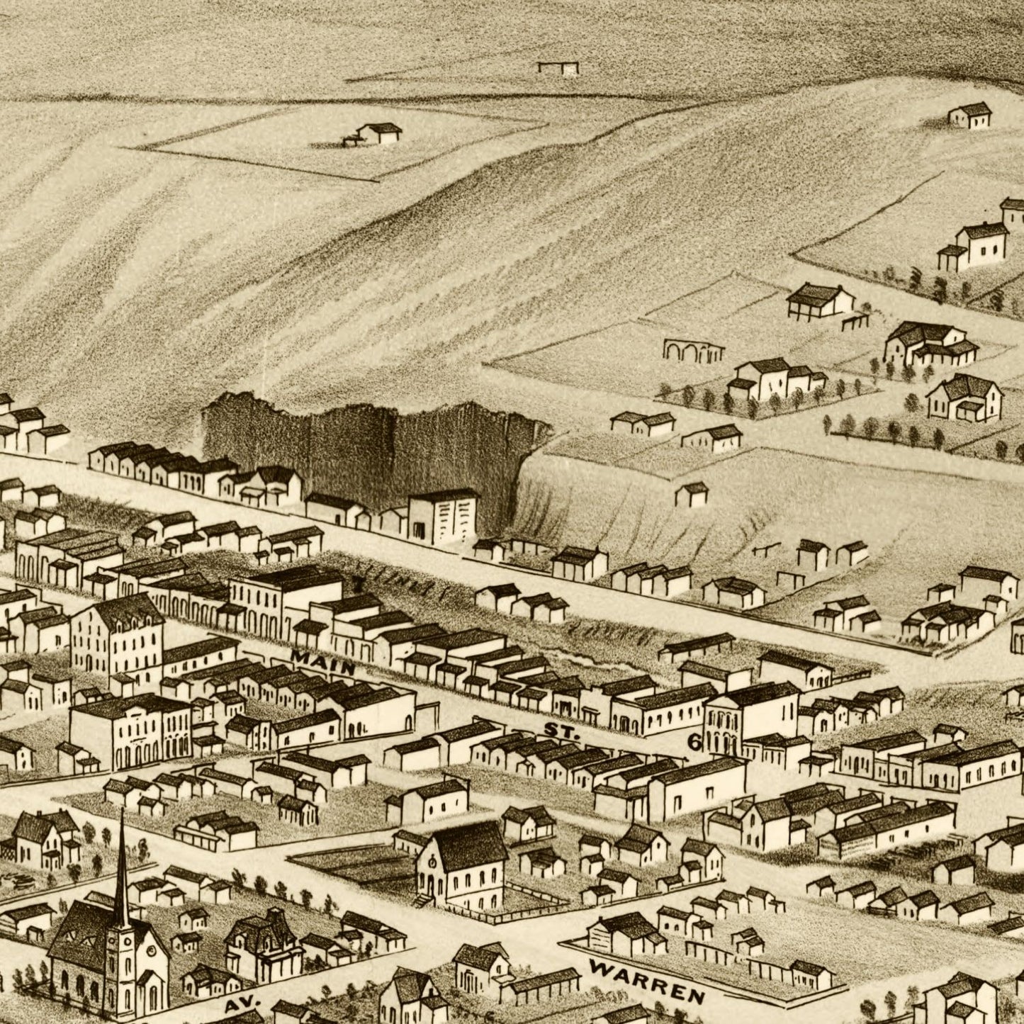 Vintage Map of Helena, Montana 1875