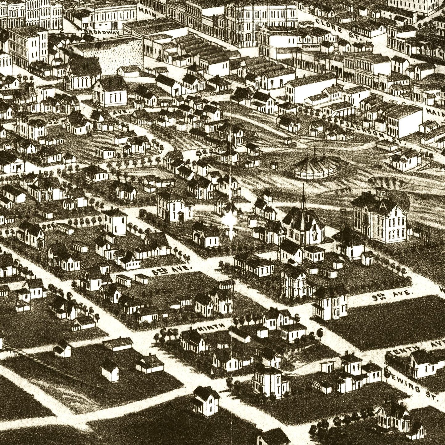 Vintage Map of Helena, Montana 1883
