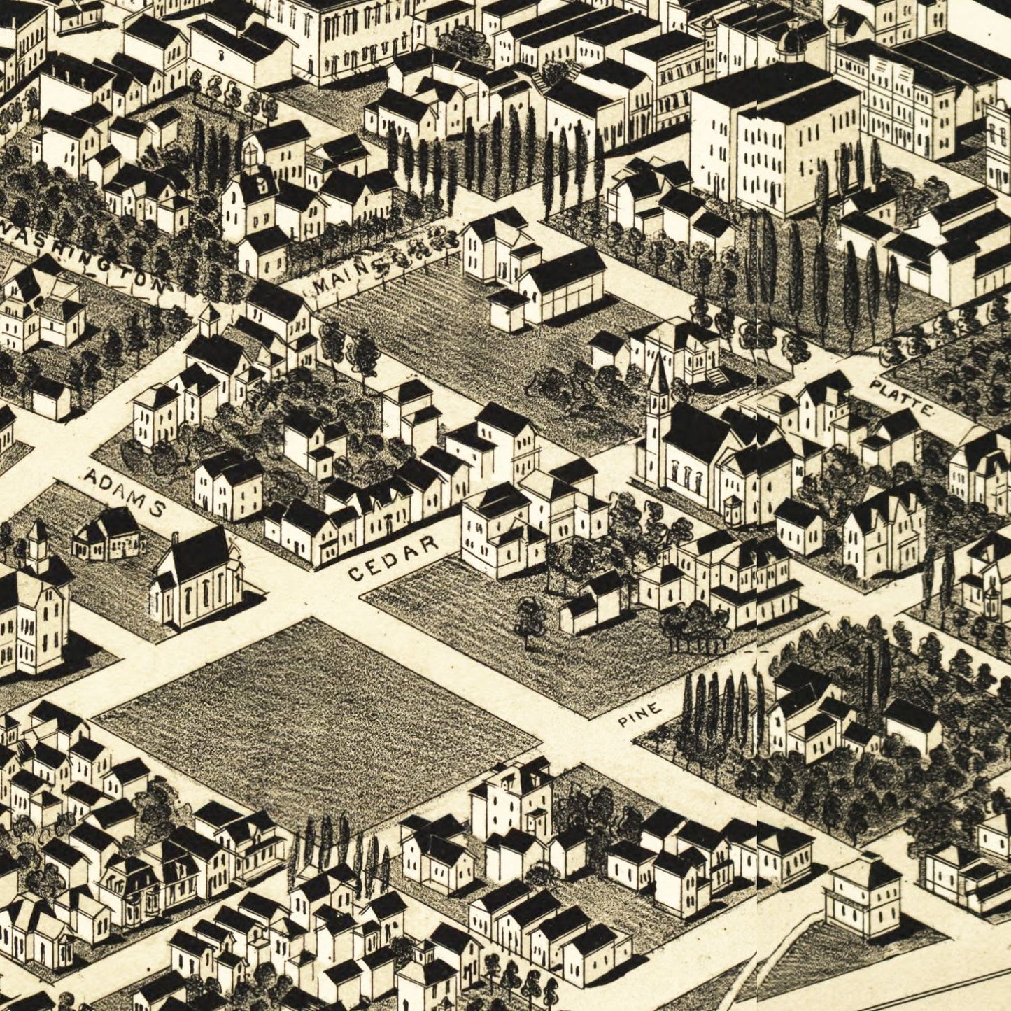 Vintage Map of Missoula, Montana 1891