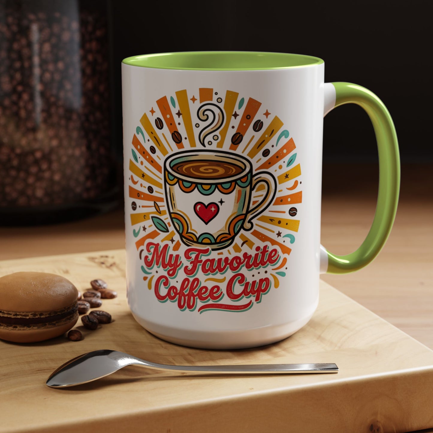 My Favorite Coffee Cup Accent Mug — Colorful Ceramic Coffee Mug (11/15oz)