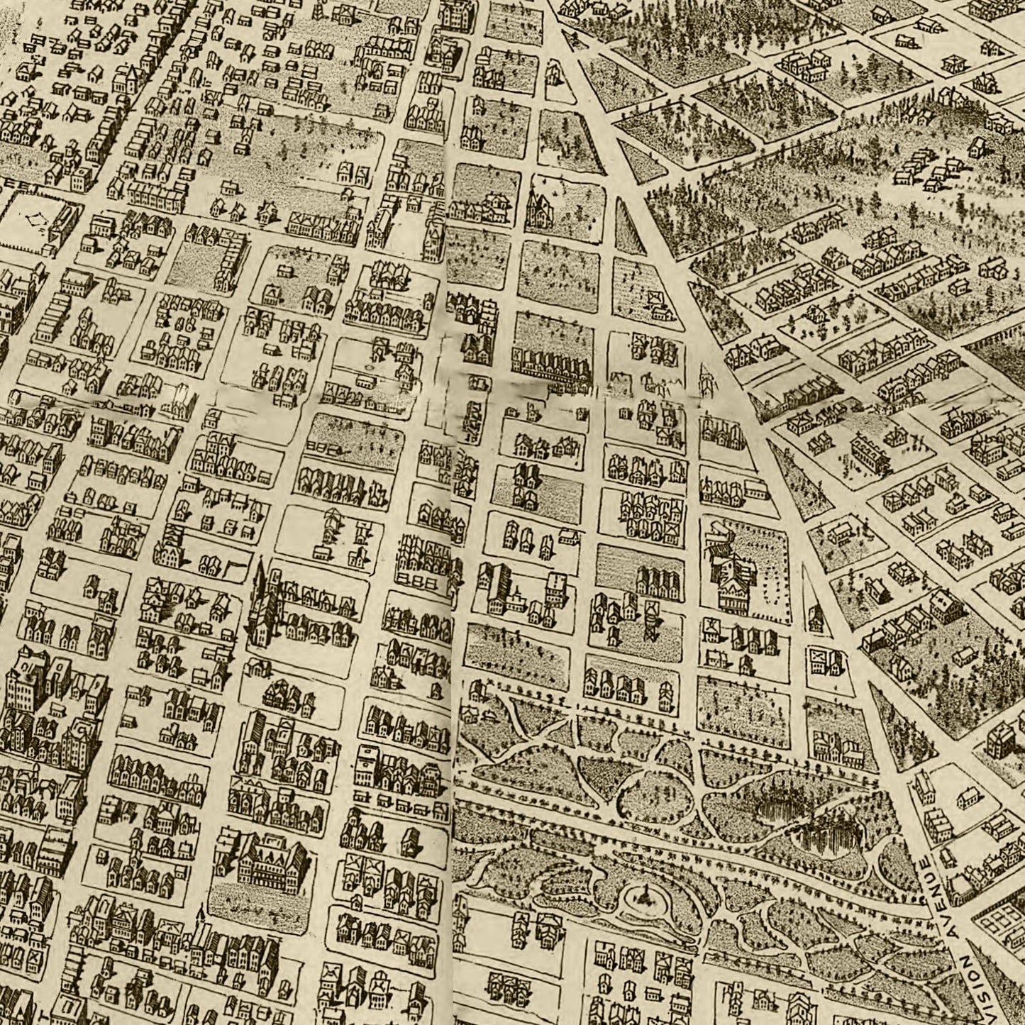 Vintage Map of Tacoma, Washington 1893