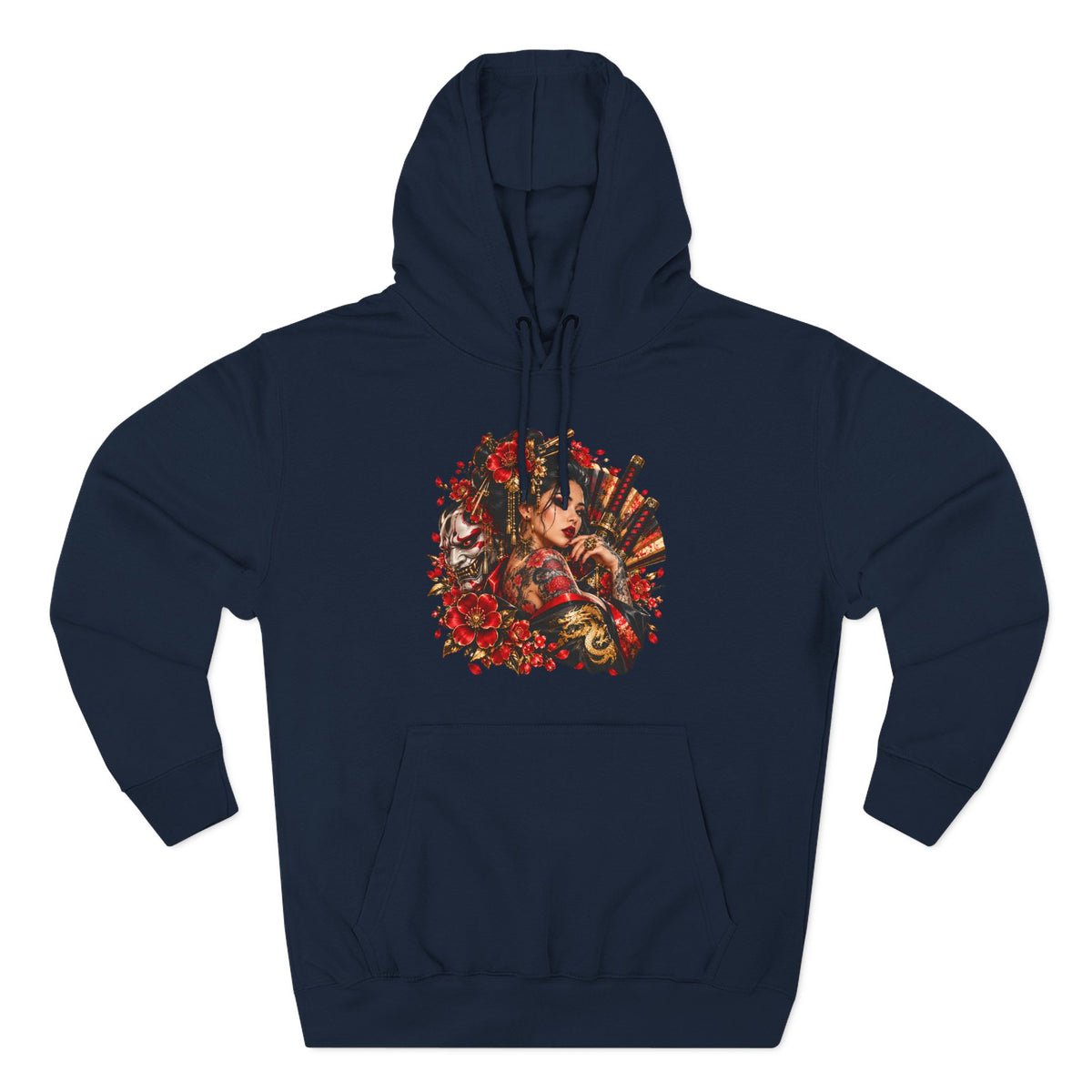 Floral Skull Hoodie — Gothic Rose Graphic Fleece Hoodie