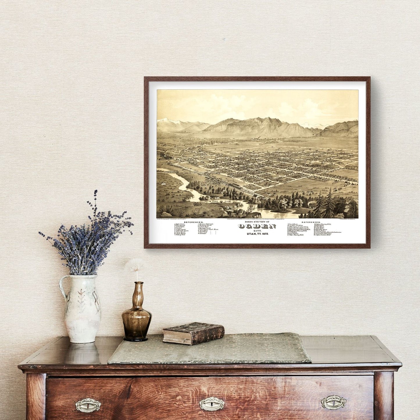 Vintage Map of Ogden, Utah 1875