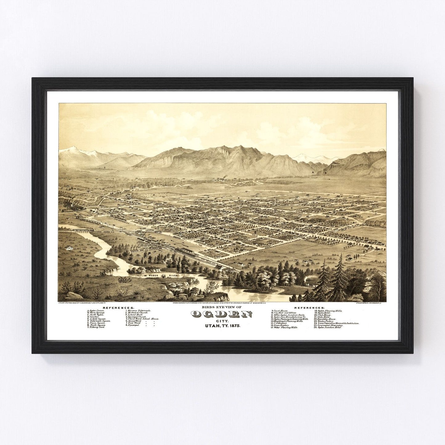 Vintage Map of Ogden, Utah 1875