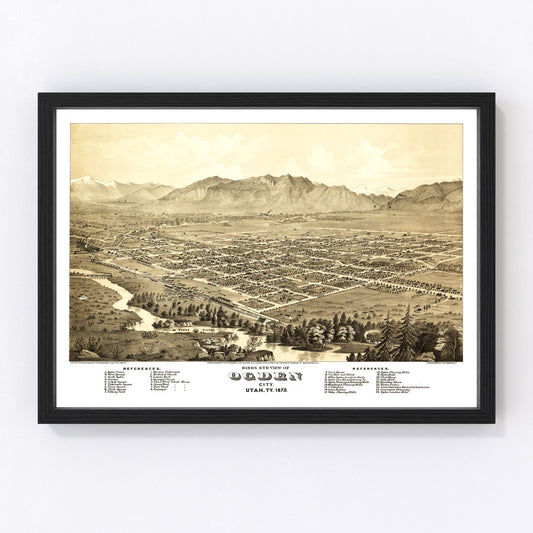 Vintage Map of Ogden, Utah 1875