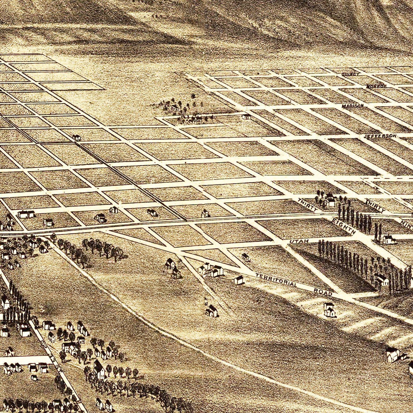 Vintage Map of Ogden, Utah 1890