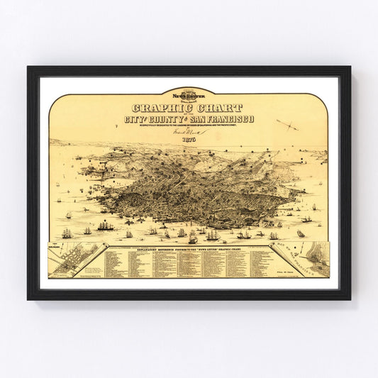 Vintage Map of San Francisco, California 1875