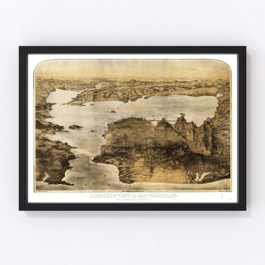 Vintage Map of San Francisco, California 1876