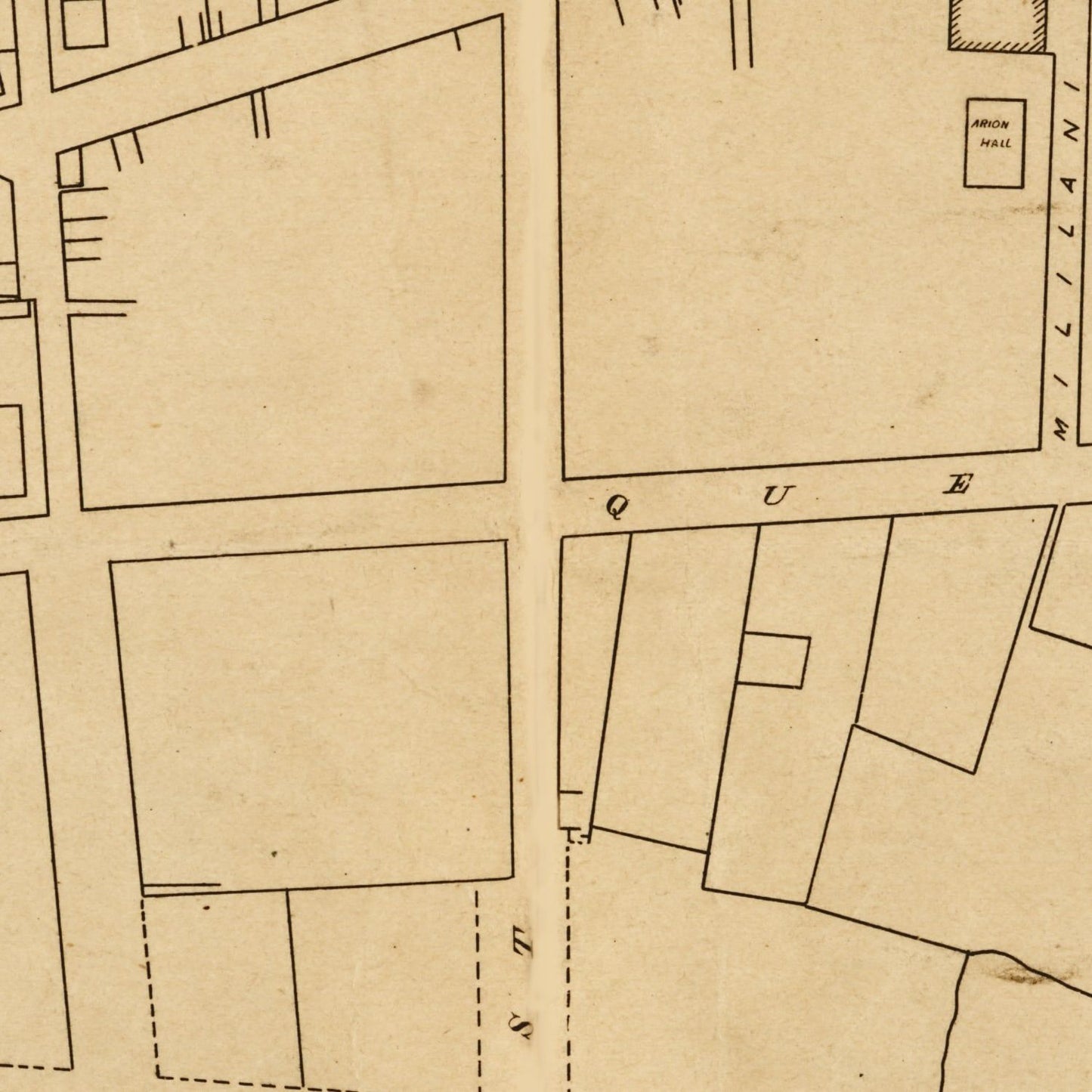 Vintage Map of Honolulu, Hawaii 1893