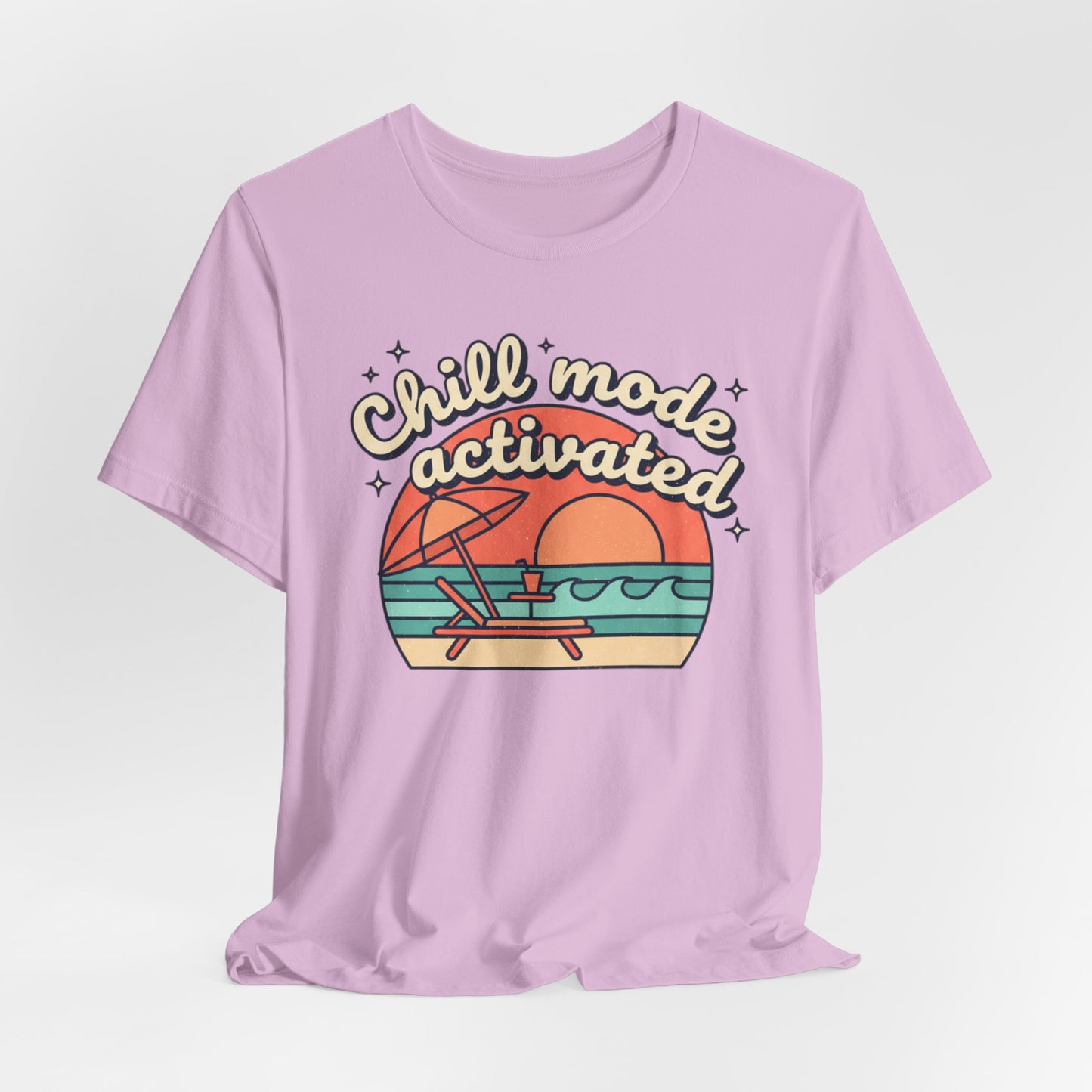 Chill Mode Activated tee | Beach sunset lounge