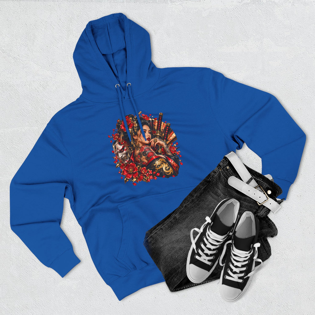 Floral Skull Hoodie — Gothic Rose Graphic Fleece Hoodie