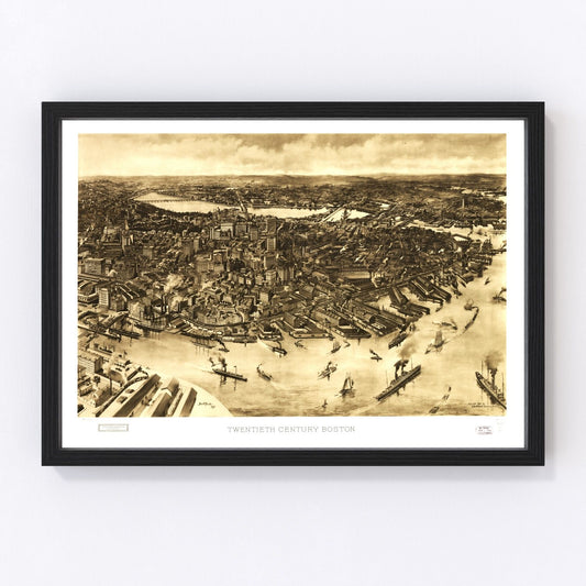Vintage Map of Boston, Massachusetts 1905