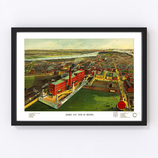 Vintage Map of Boston, Massachusetts 1902