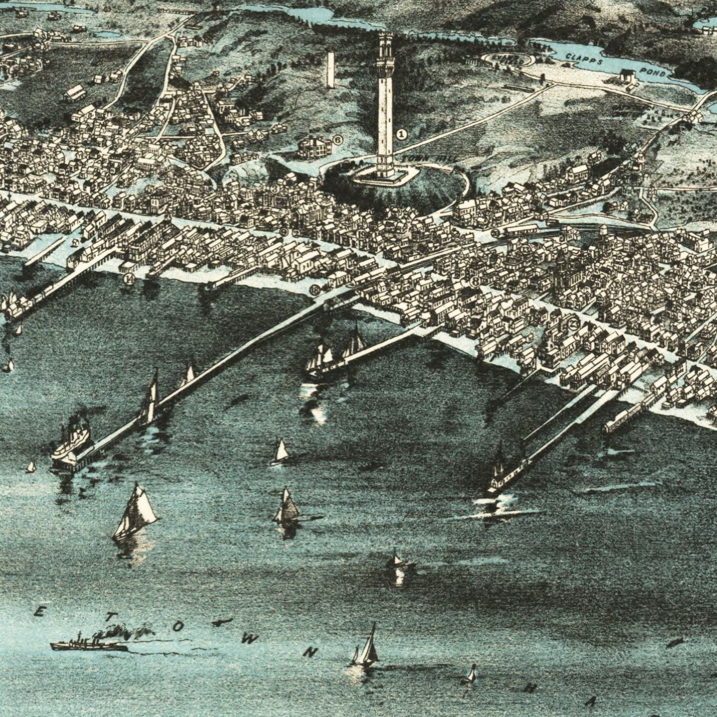 Vintage Map of Provincetown, Massachusetts 1910